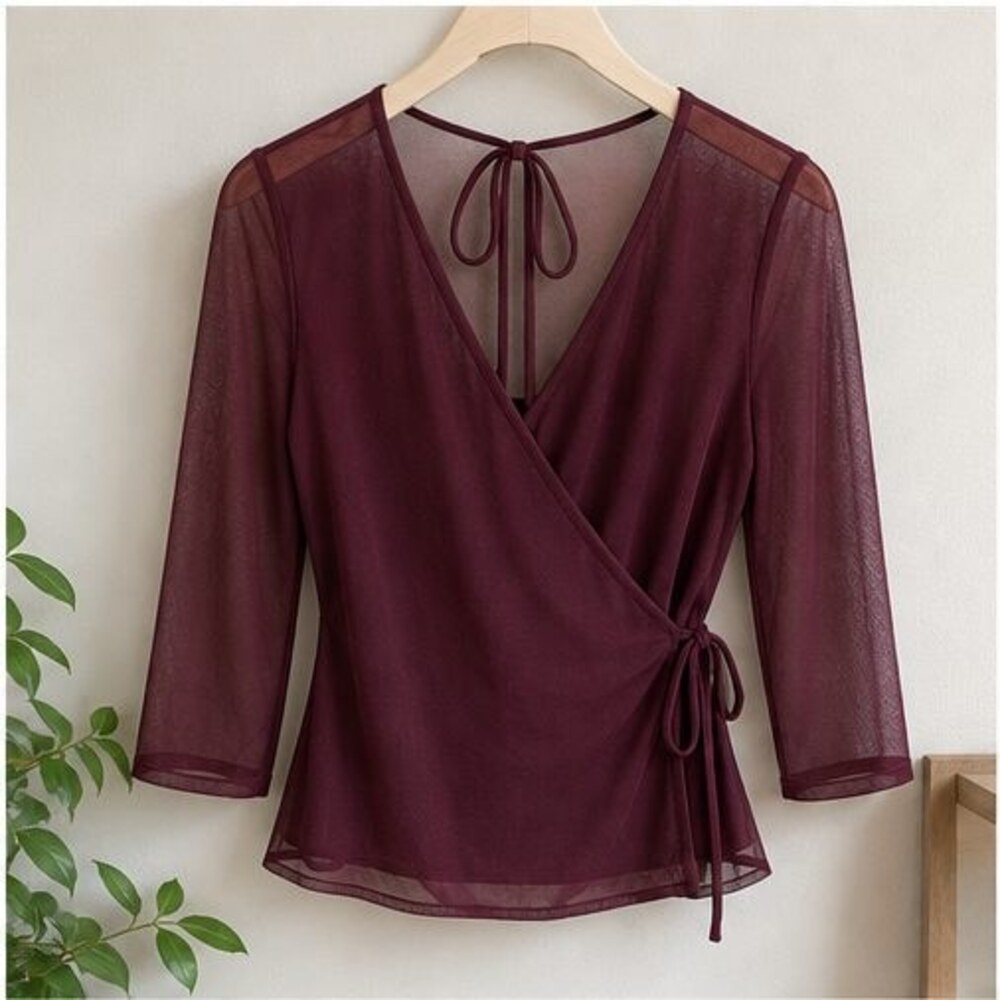 Burgundy Smocked Top